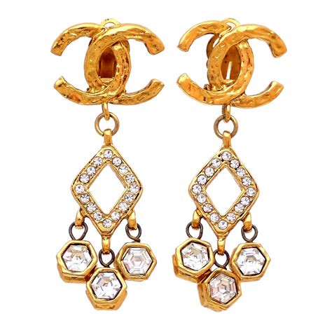 used chanel earrings|authentic vintage Chanel earrings.